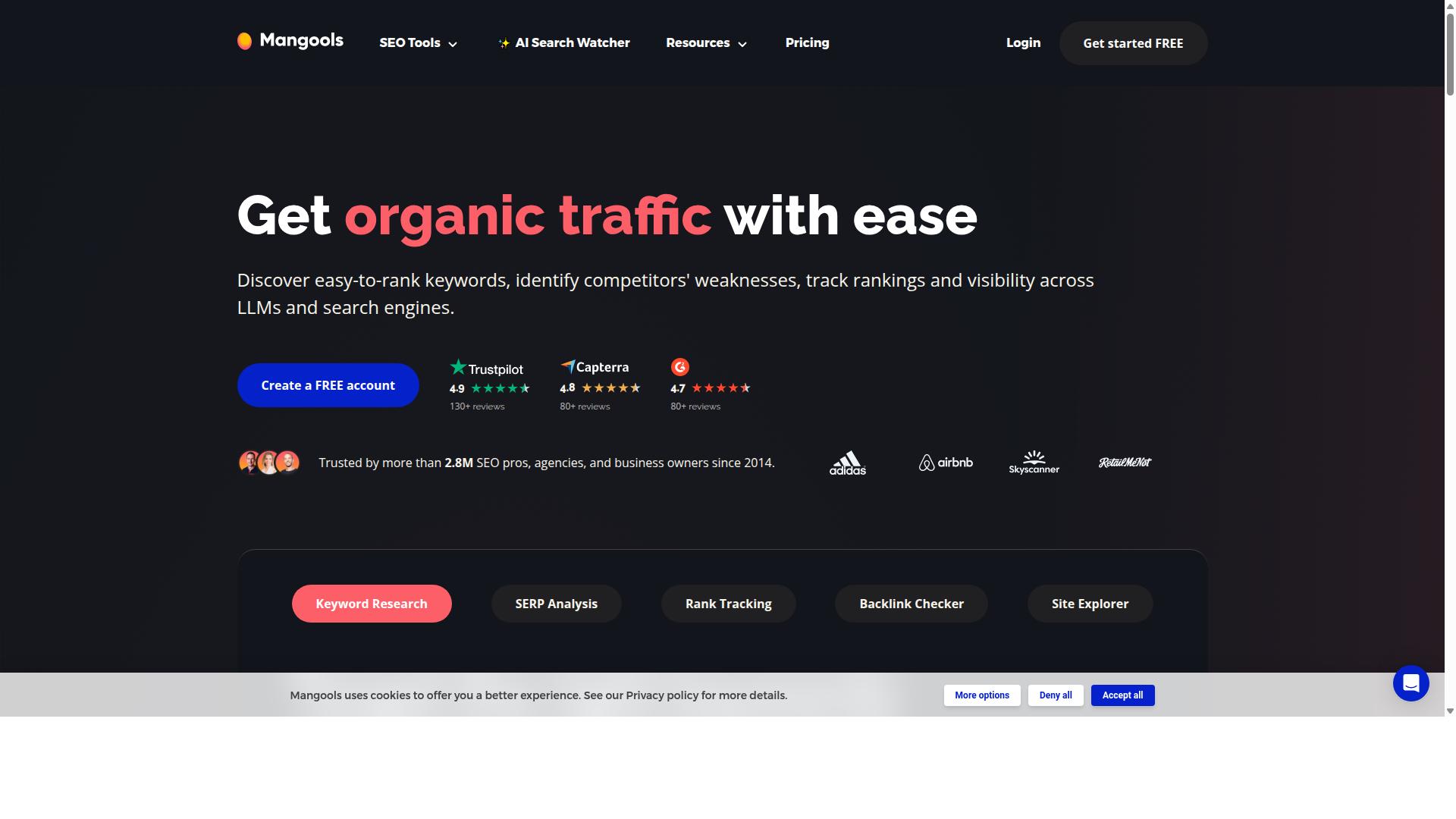 Mangools website